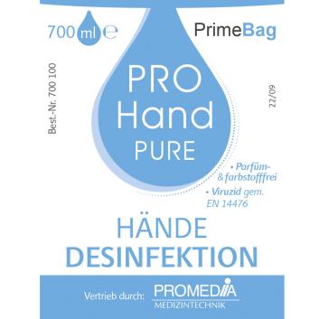 PrimeBag PROHand PURE Viruzide Händedesinfektion 